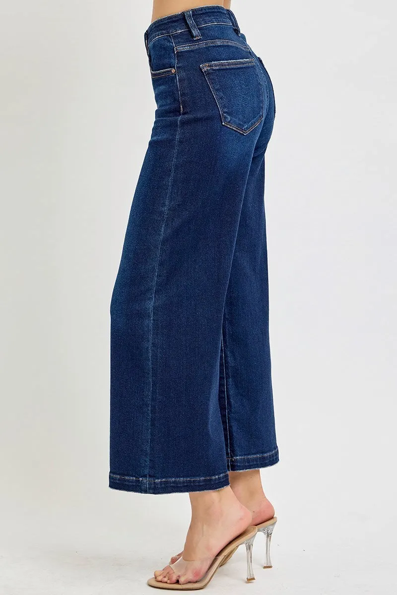 Addie High Rise Crop Wide Leg Jeans