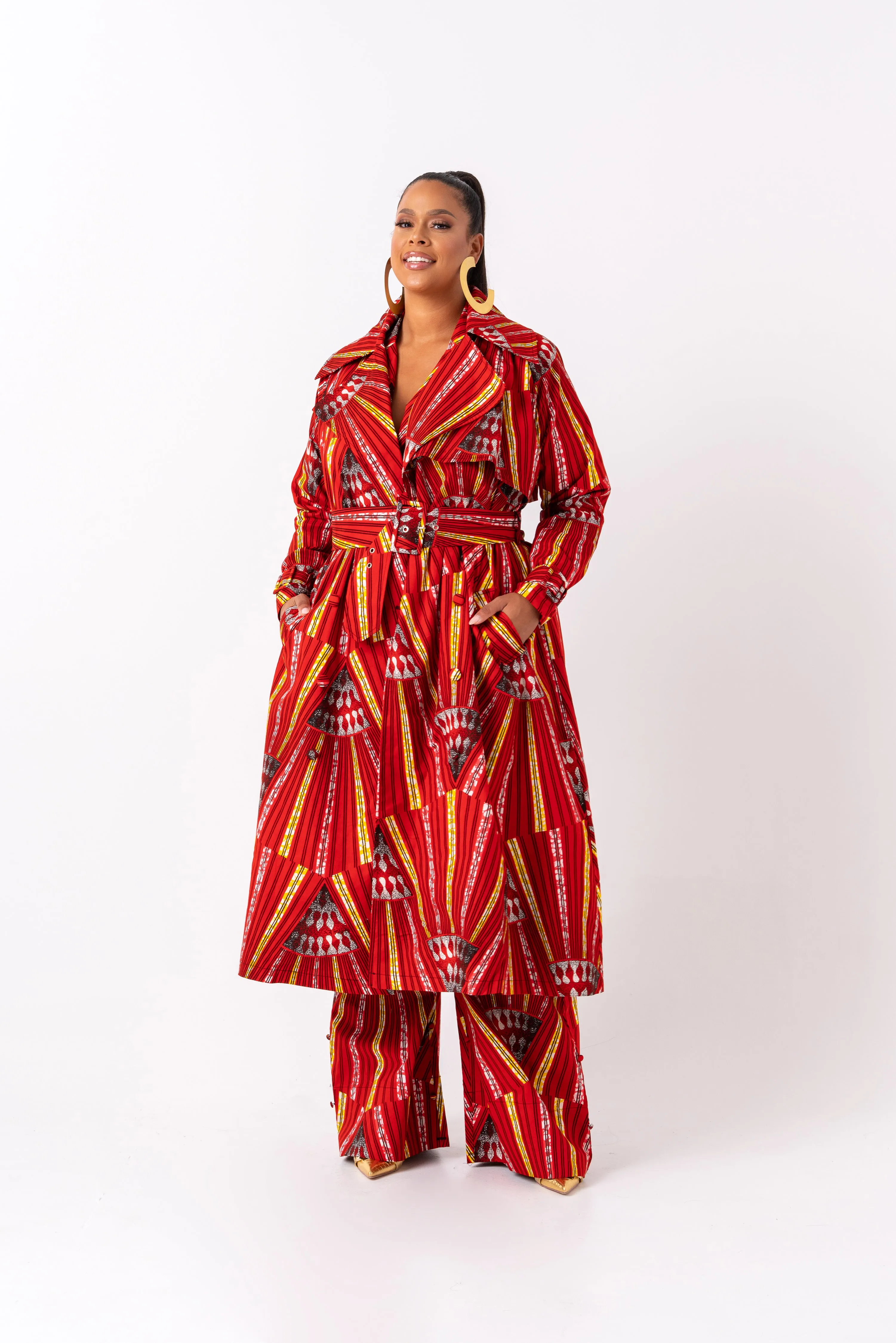 AFE African Print Trench Jacket