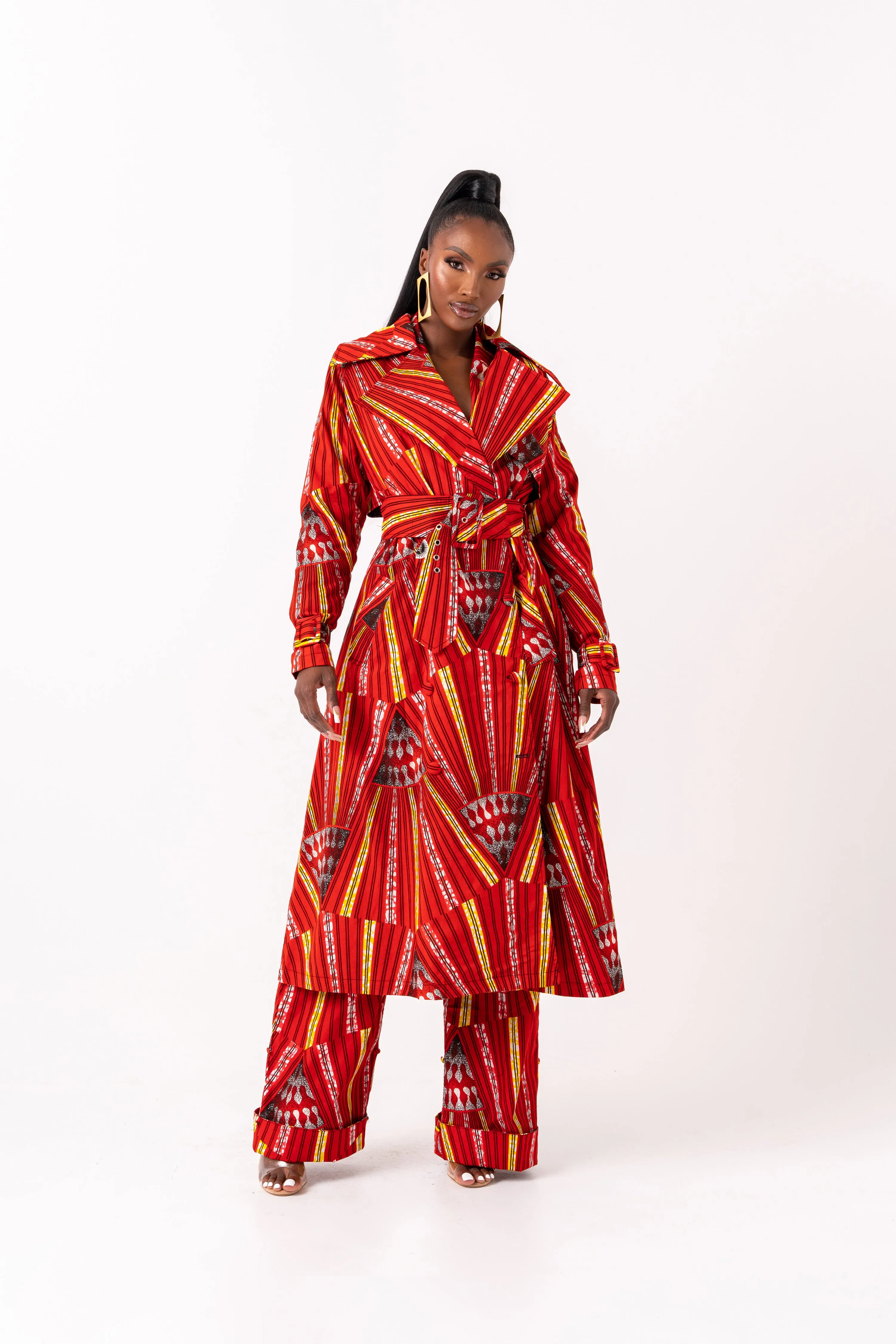 AFE African Print Trench Jacket