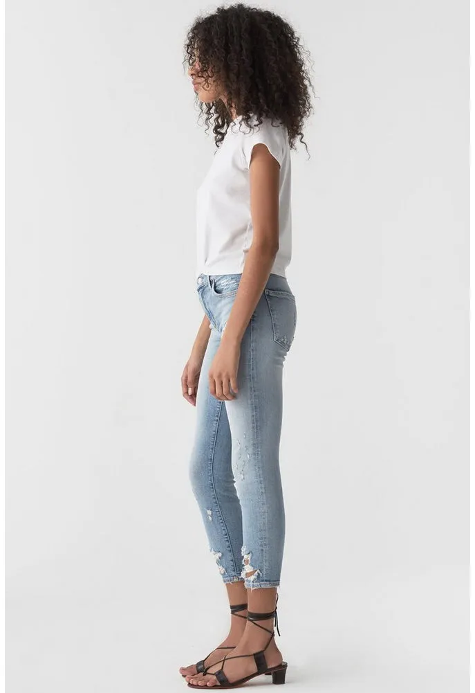 AGOLDE Sophie Crop Jean With Chewed Hem and Waistband