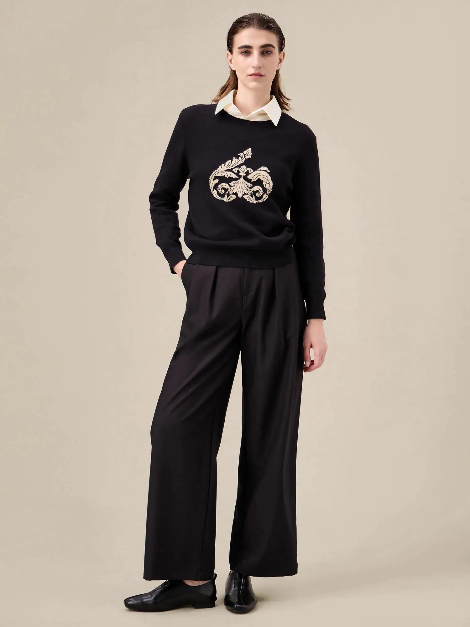 Amoretu Brand Patterned Sweater
