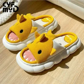 Animals Slippers Women Platform Shoes Cute Cartoon Thick Sole Home