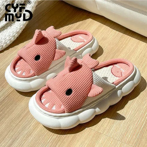 Animals Slippers Women Platform Shoes Cute Cartoon Thick Sole Home