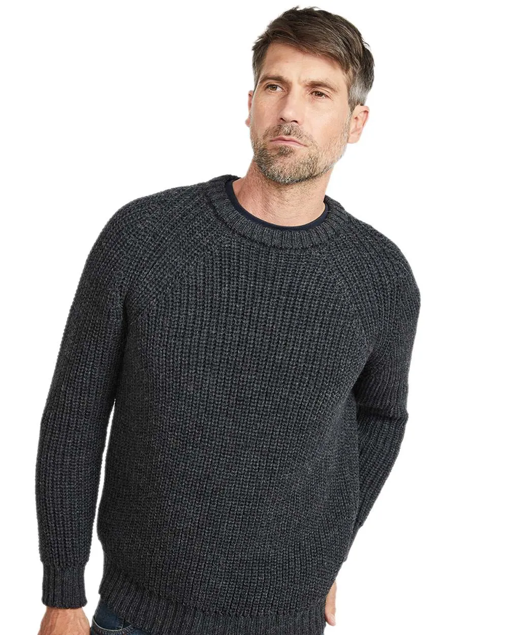 Aran Mens Fisherman Raglan Crew Sweater