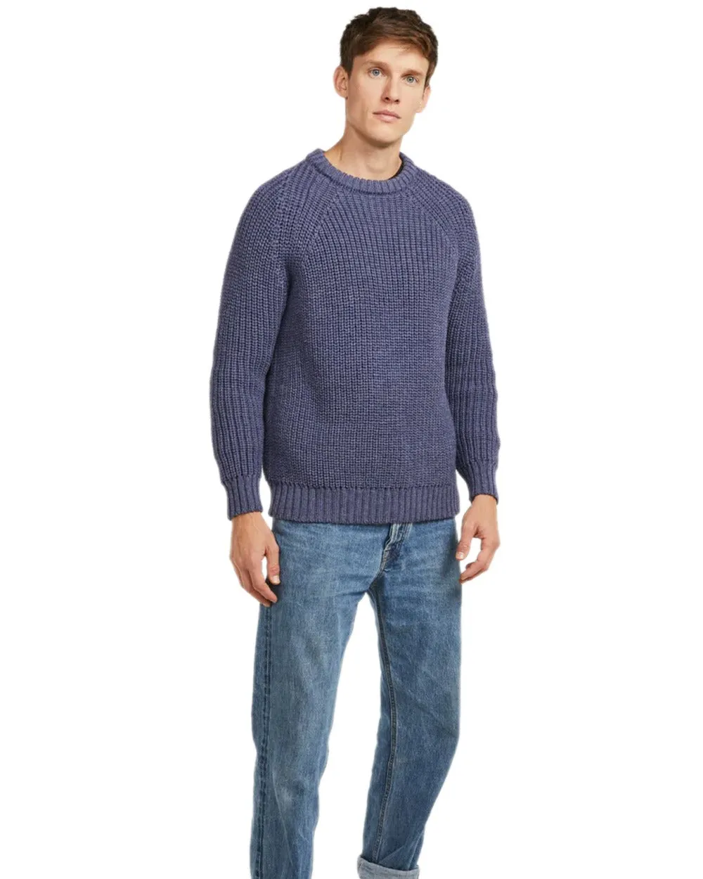 Aran Mens Fisherman Raglan Crew Sweater