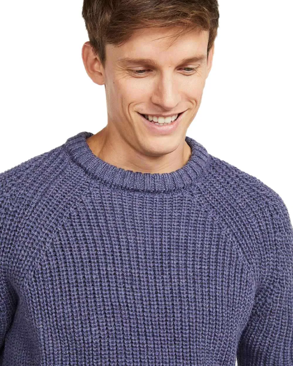 Aran Mens Fisherman Raglan Crew Sweater