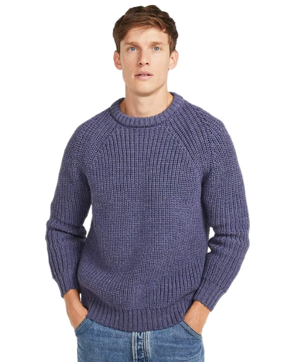 Aran Mens Fisherman Raglan Crew Sweater