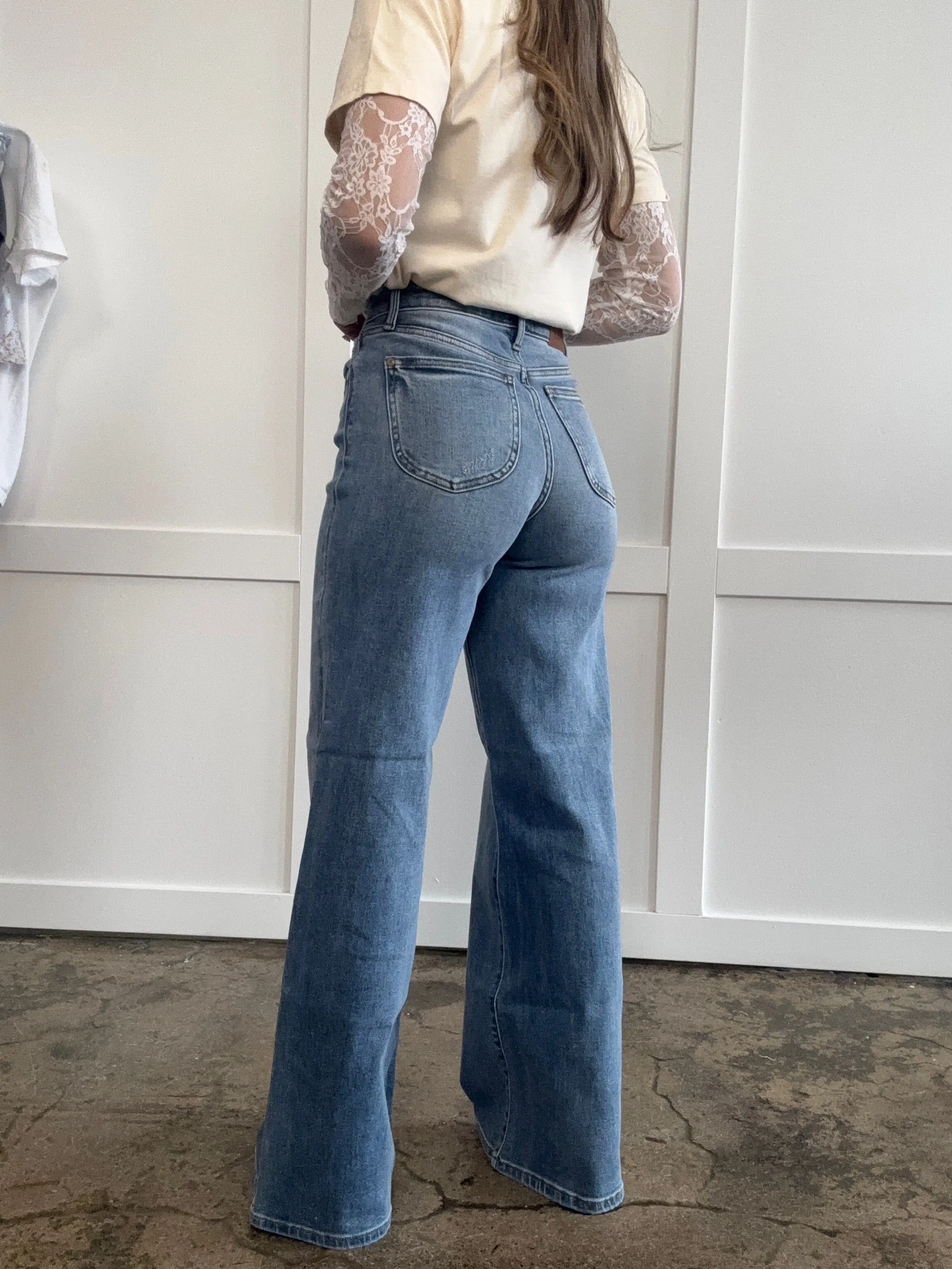 Ashtyn Judy Blue Wide Leg Jeans