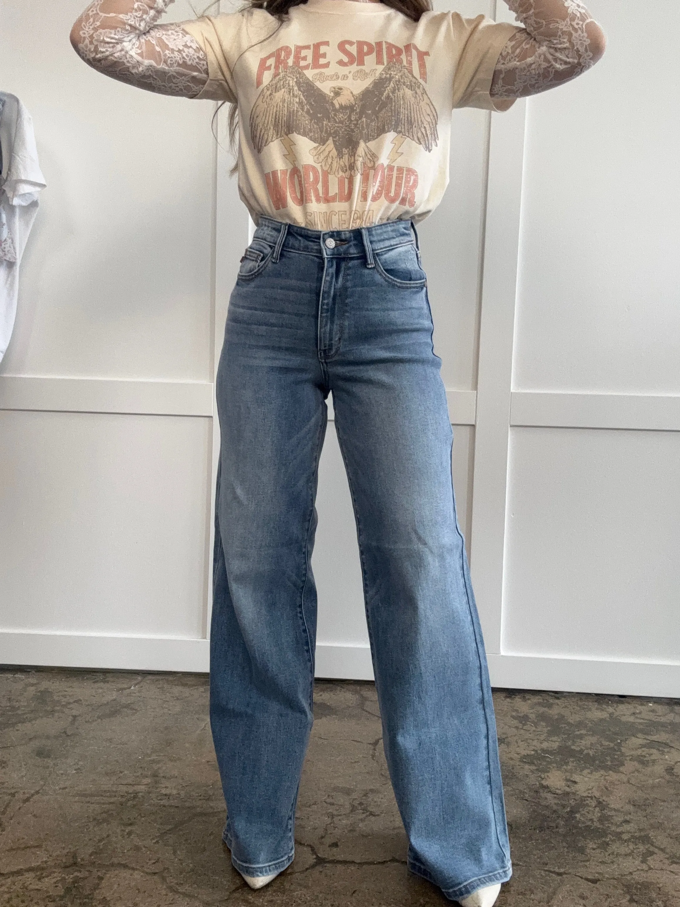 Ashtyn Judy Blue Wide Leg Jeans