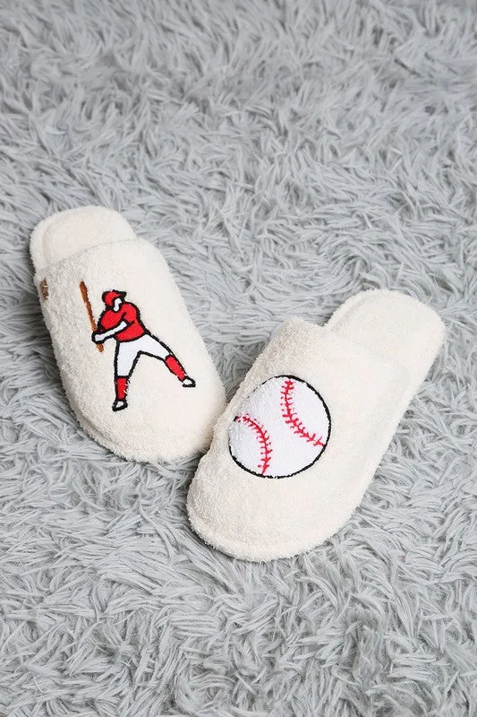 Baseball or Soccer Soft Home Indoor Floor Slippers