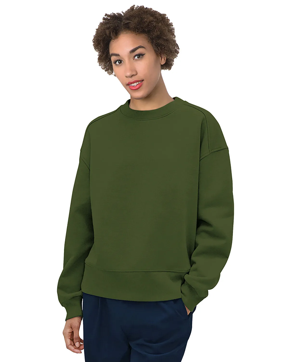 Bayside Ladies' Crewneck Fleece