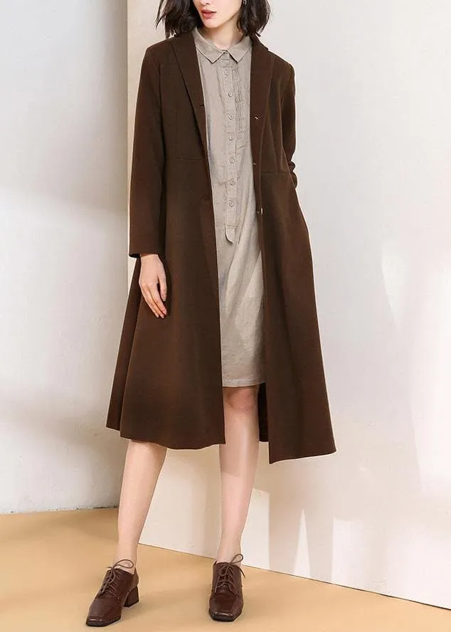 Beautiful chocolate Plus Size trench coat pattern big hem spring women coats