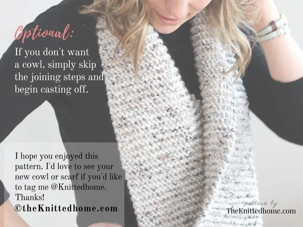 Beginner Knit Cowl Scarf Pattern