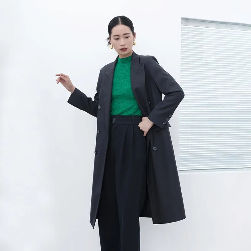 Black Extra Suit Blazer Trench Coats