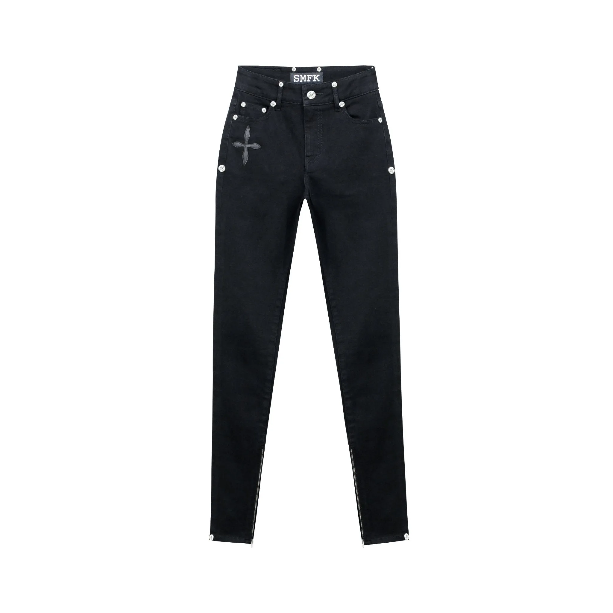 Black Permanent Biker Jeans