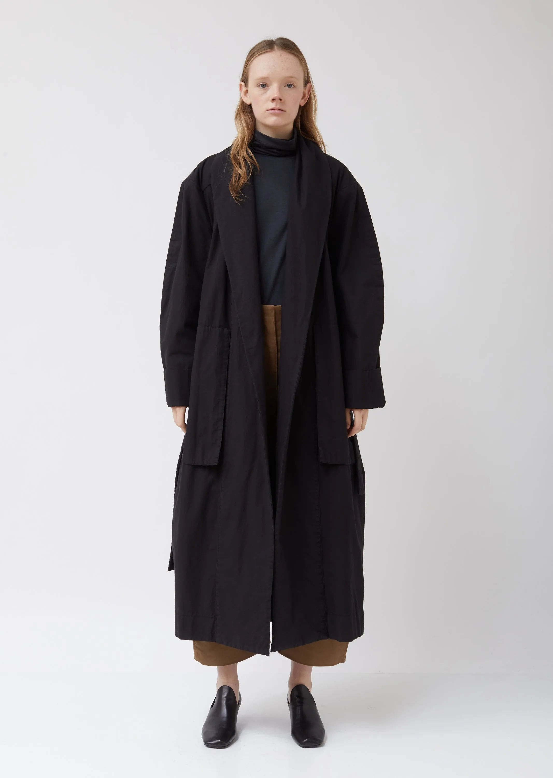 Black Twill Maxi Coat