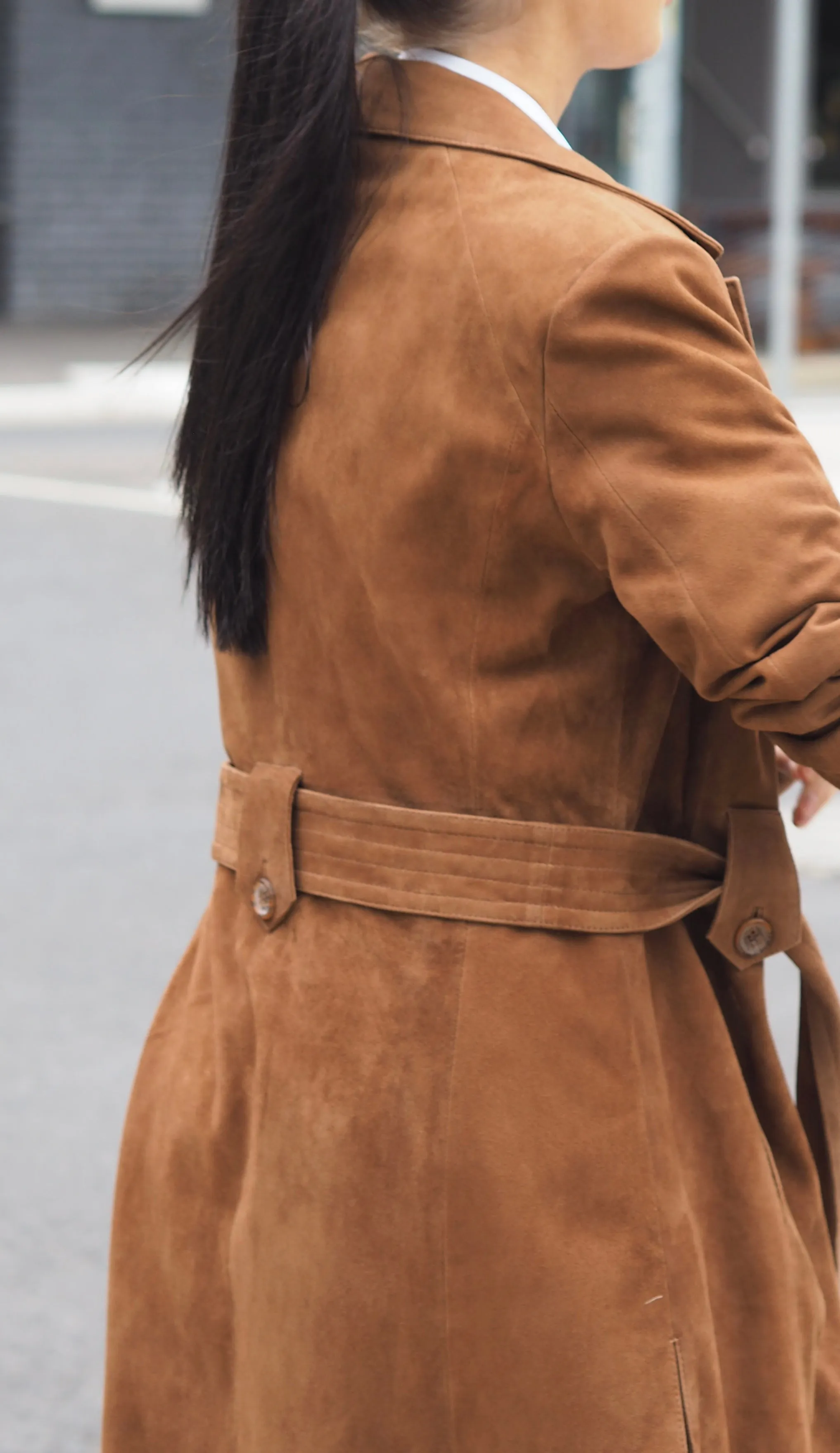 Bridgette Suede Trench Coat | Tan