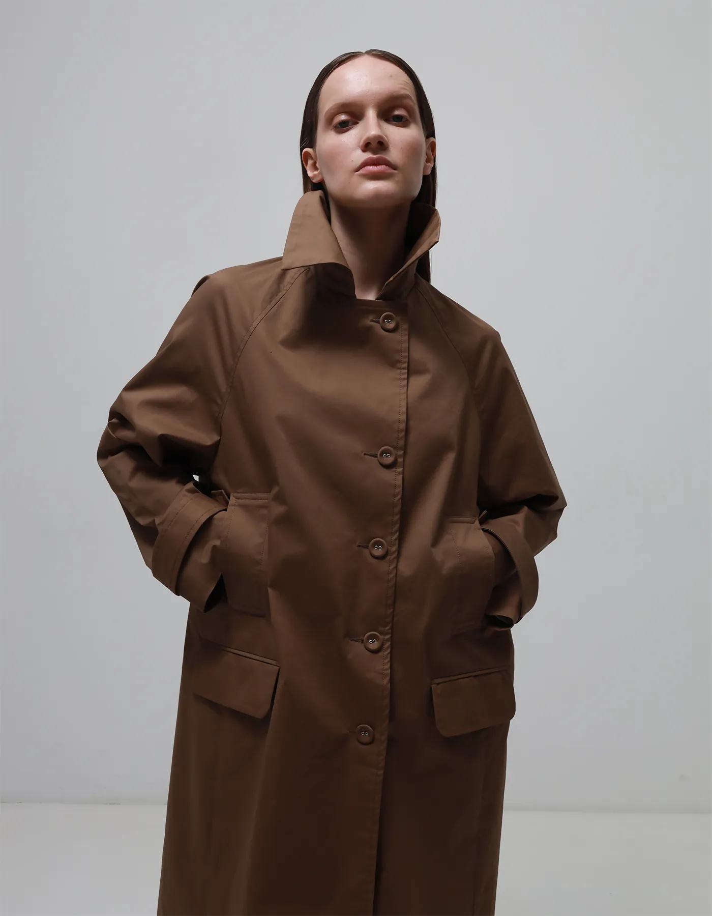 Brown trench coat