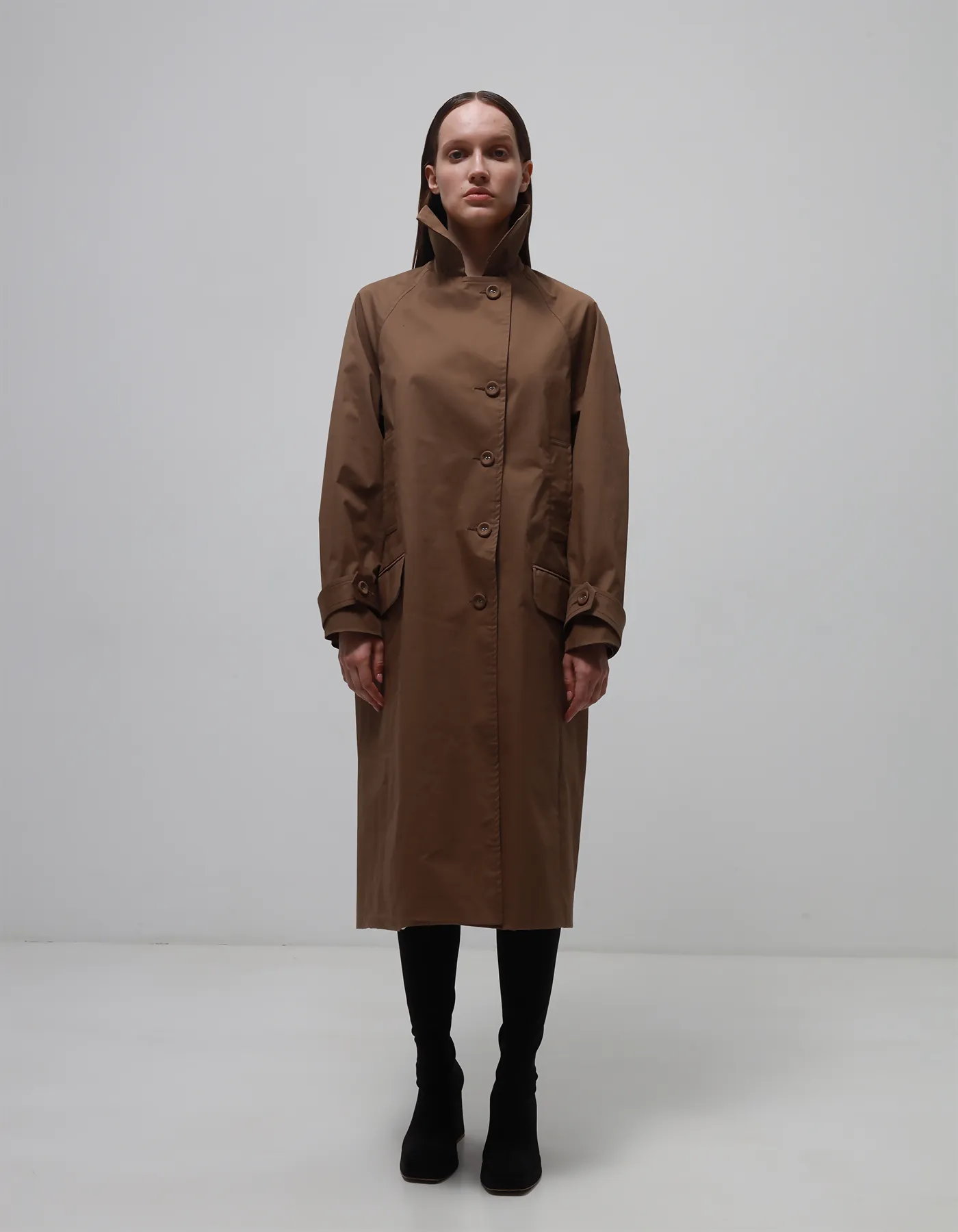 Brown trench coat