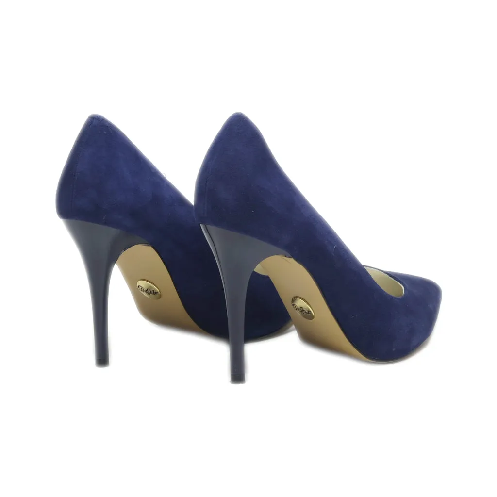 Buffalo Kitten Heels Suede Blue Colour For Women