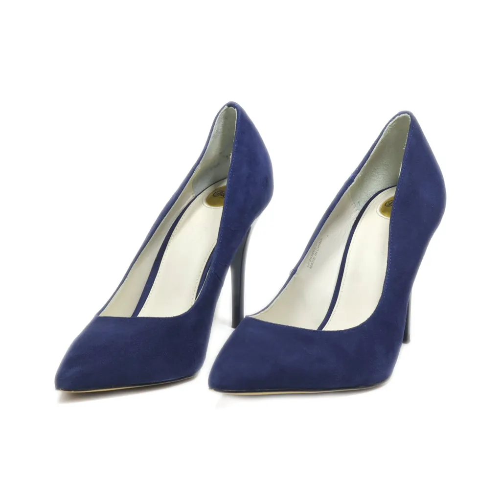 Buffalo Kitten Heels Suede Blue Colour For Women