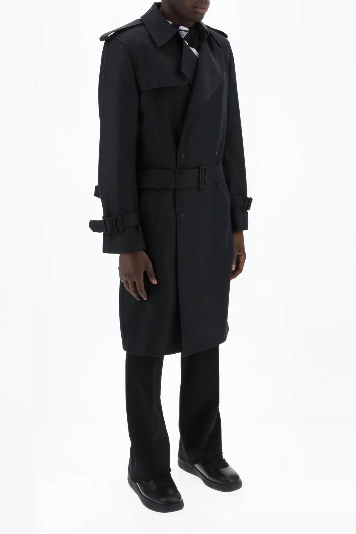 Burberry Double-Breasted Silk Blend Trench Coat