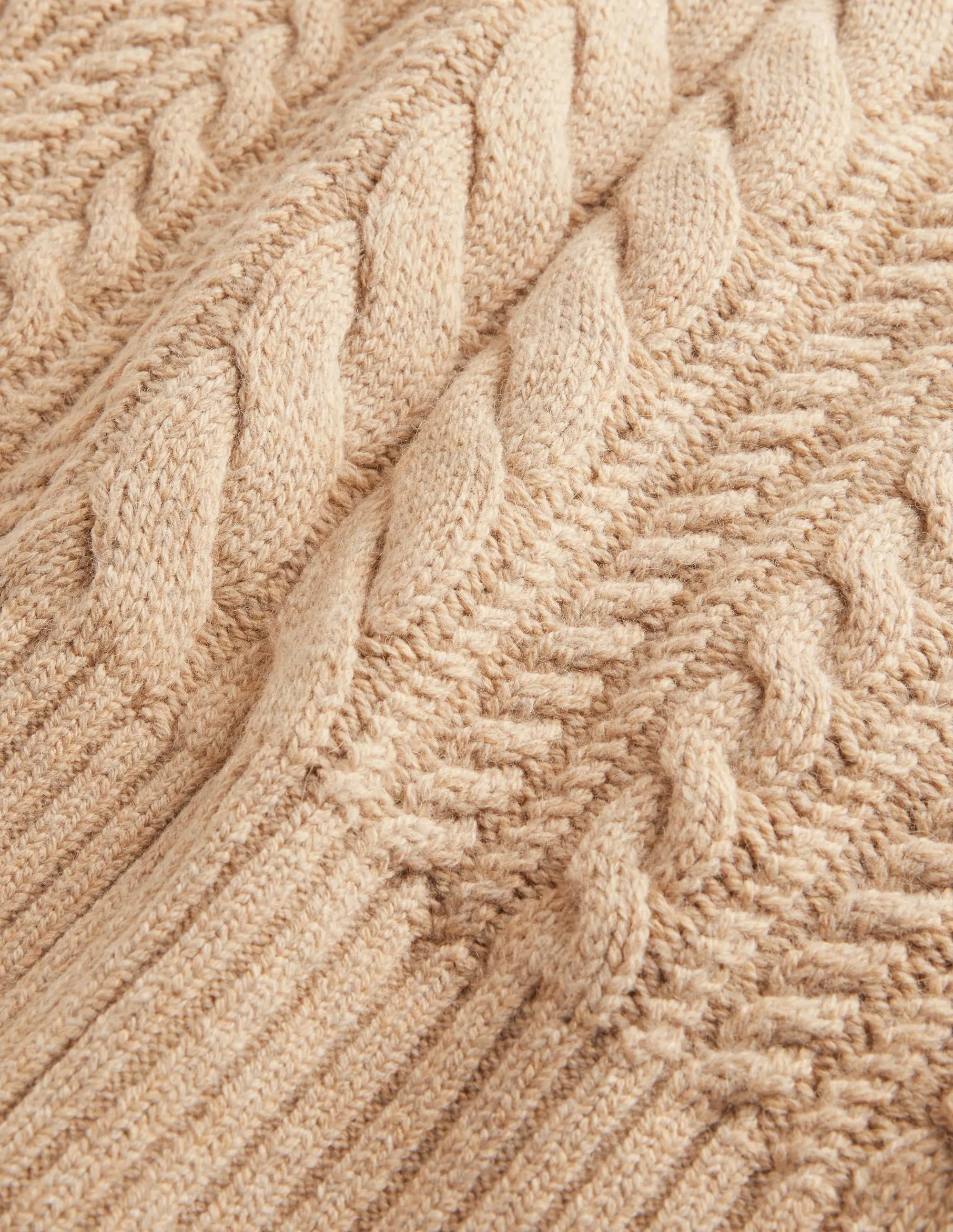 Cable Knit Jumper-Chinchilla Melange