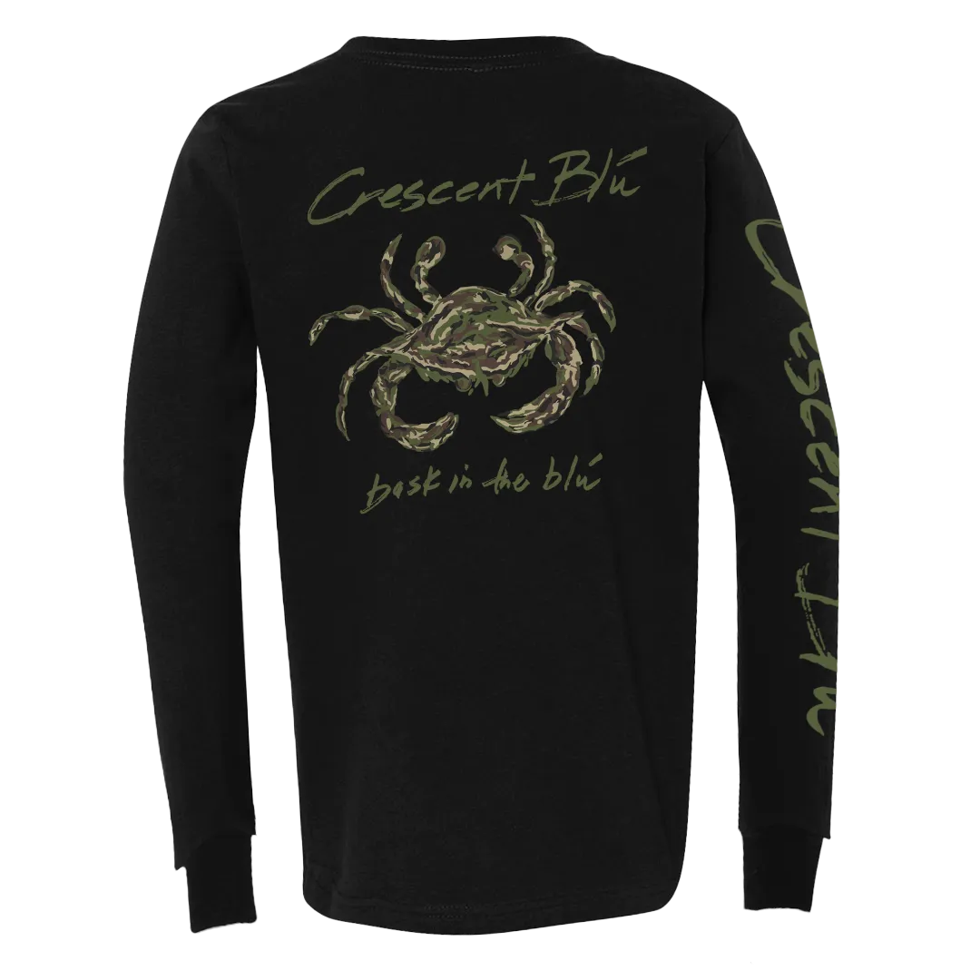 Camo Crab Youth Long Sleeve T-shirt