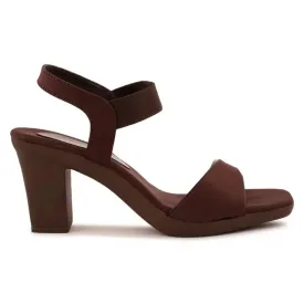 CARRITO Brown Stylish Heels Sandals for Women