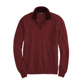 Cashmere Blend Quarter Zip - Wine