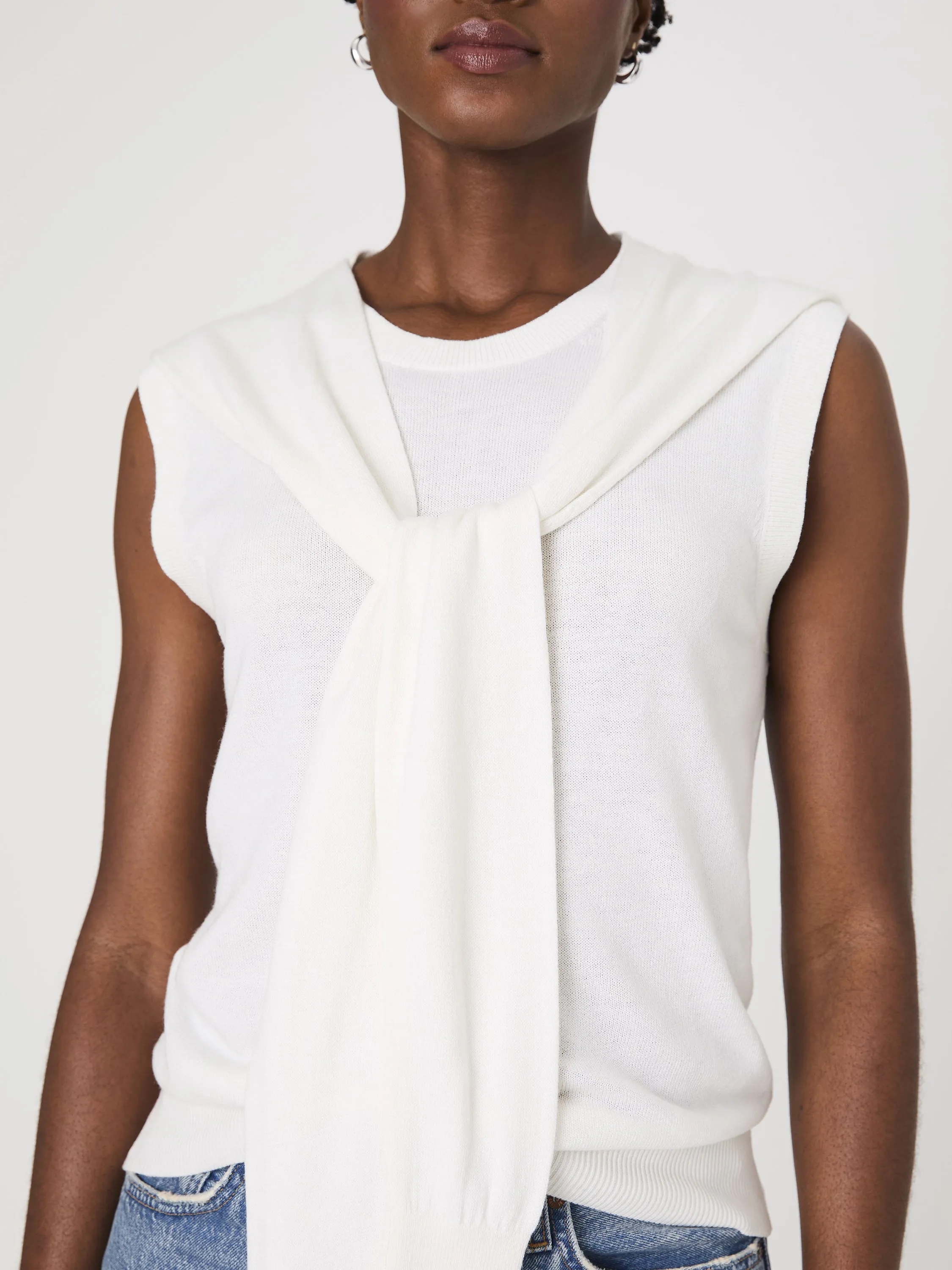 Cashmere Blend Tie Vest