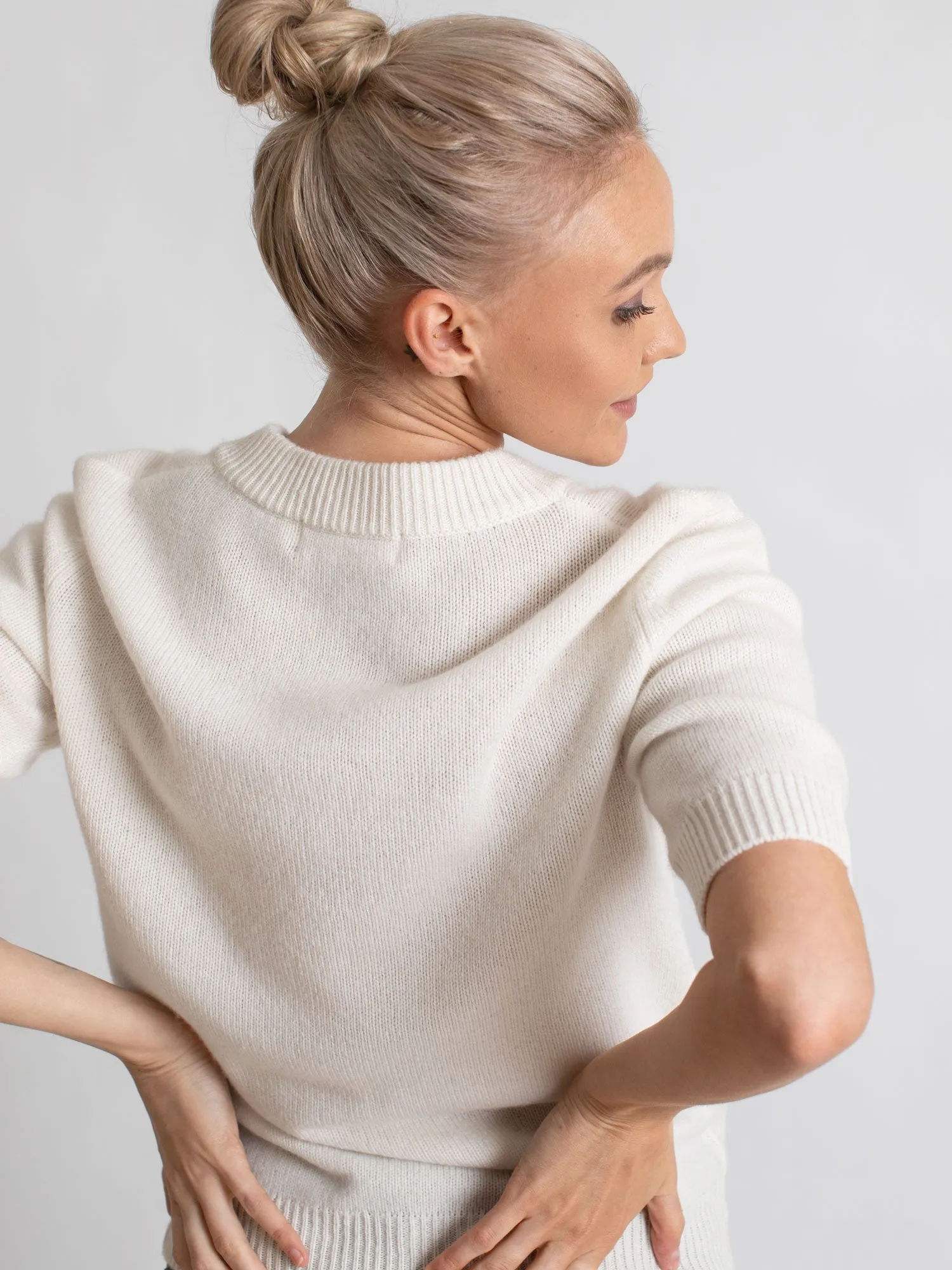 Cashmere sweater  "Sofia sweater" - white