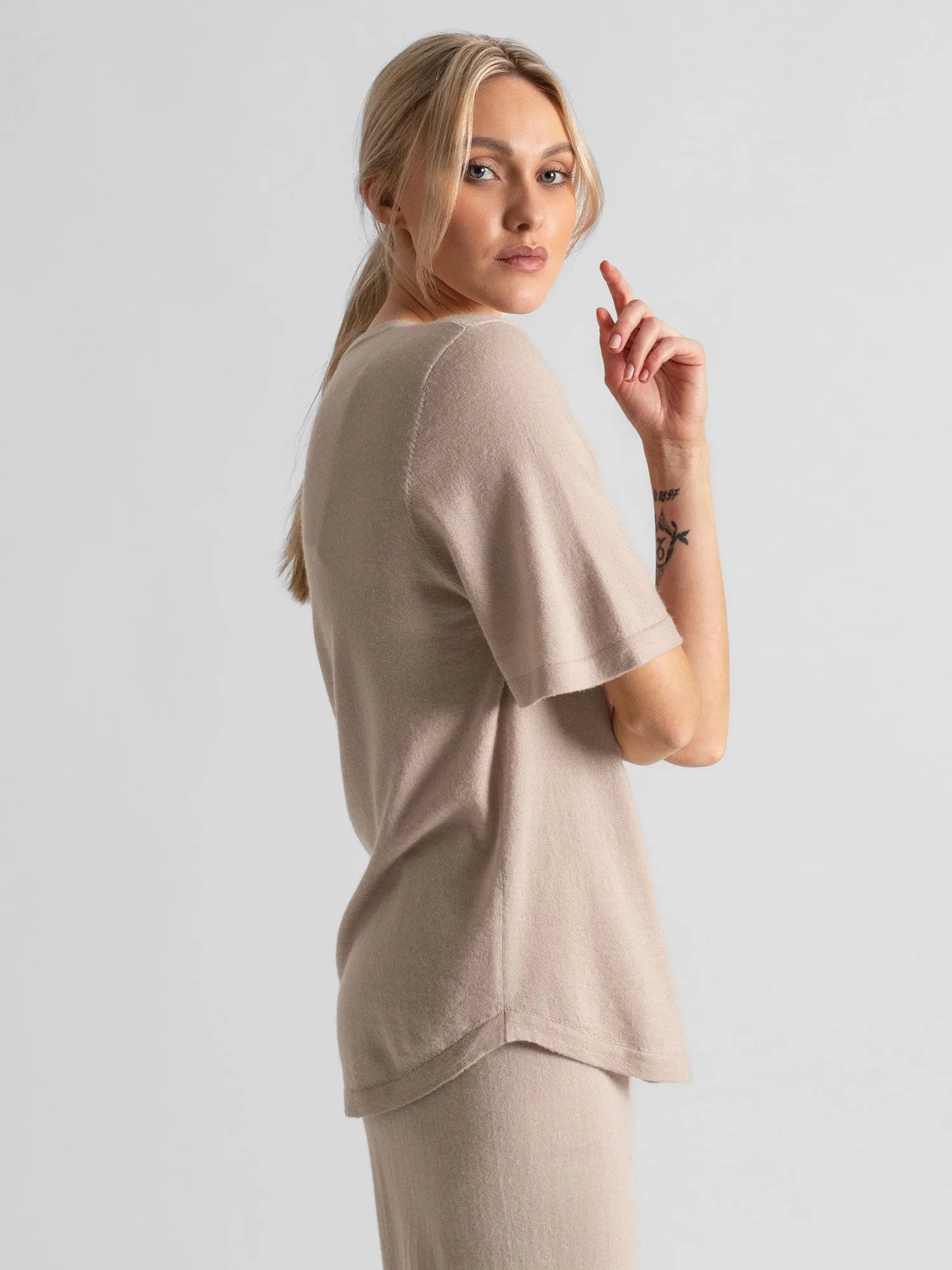 Cashmere top "Airy top" - feather