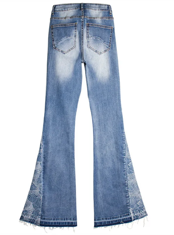 Casual Wide-leg Flared Trousers Jeans