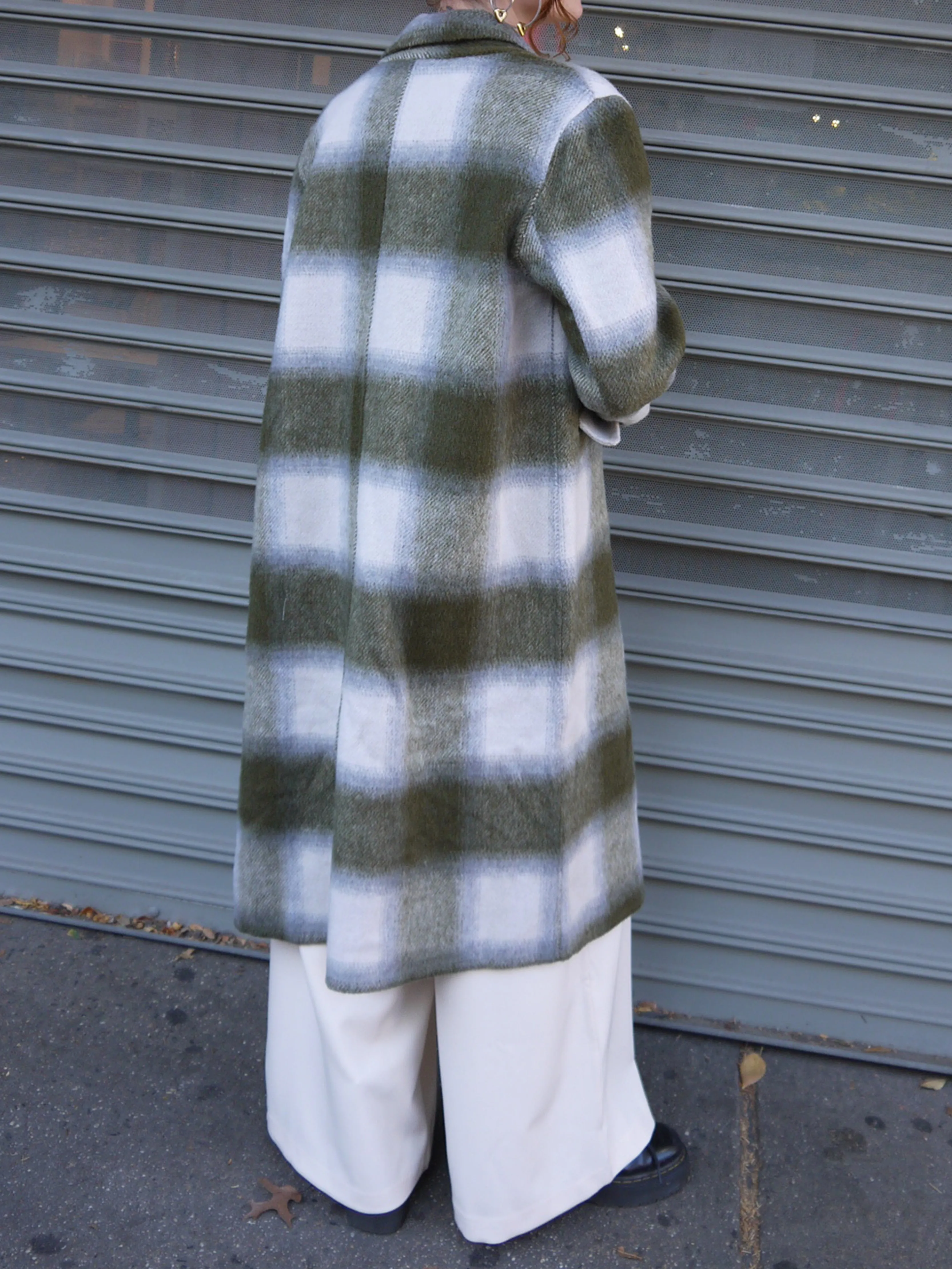 checkered long coat