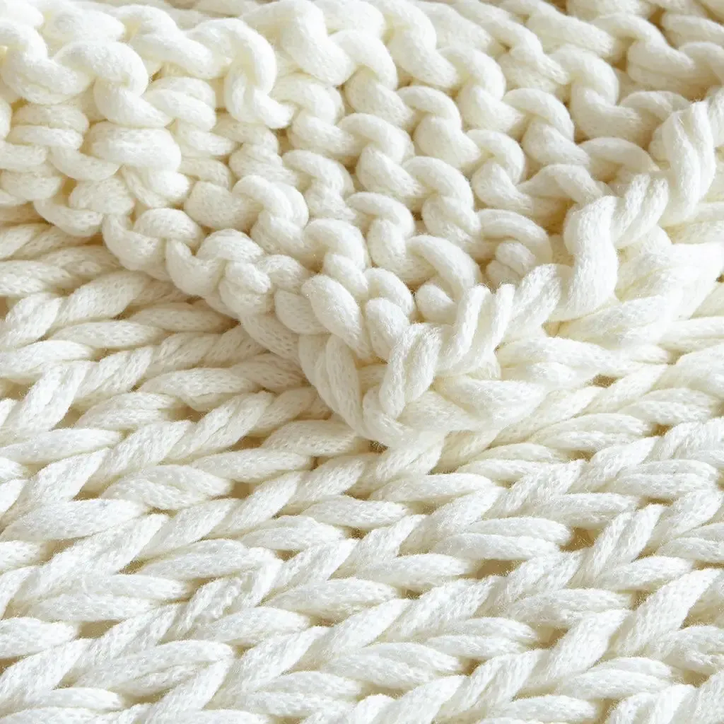 Chenille Chunky Knit Throw Blanket