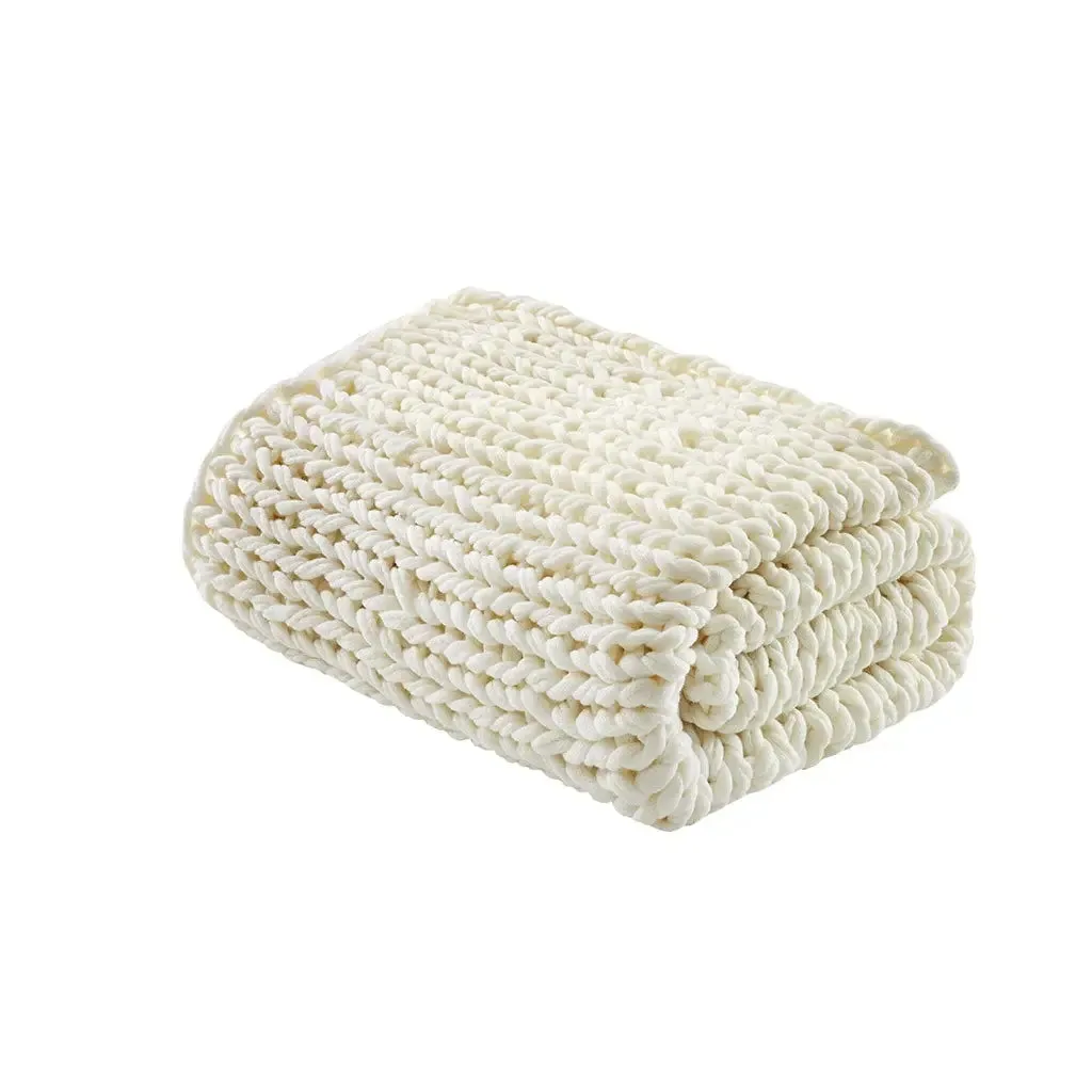 Chenille Chunky Knit Throw Blanket