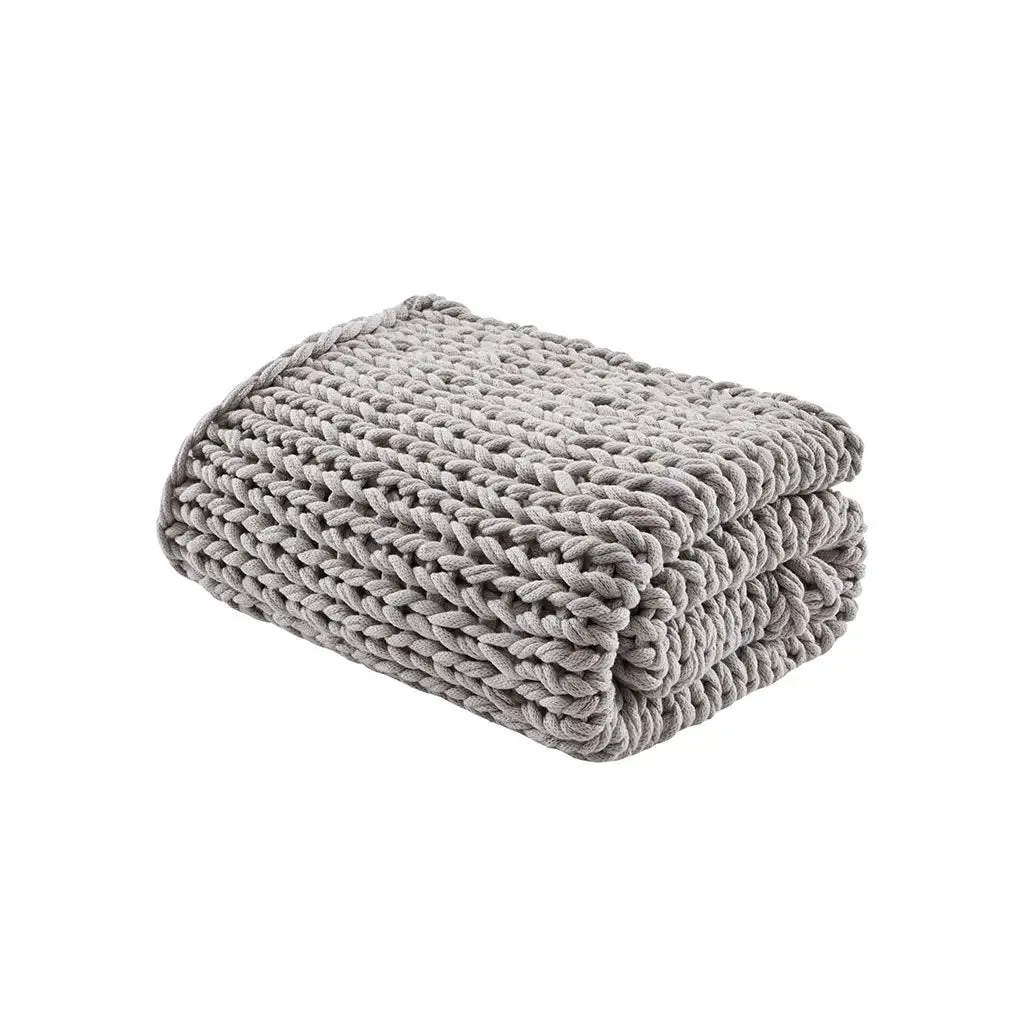 Chenille Chunky Knit Throw Blanket