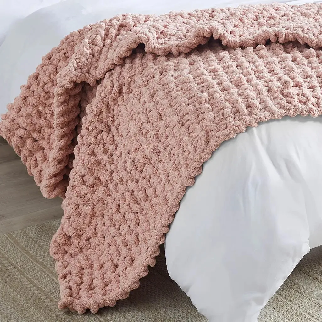 Chenille Chunky Knit Throw Blanket