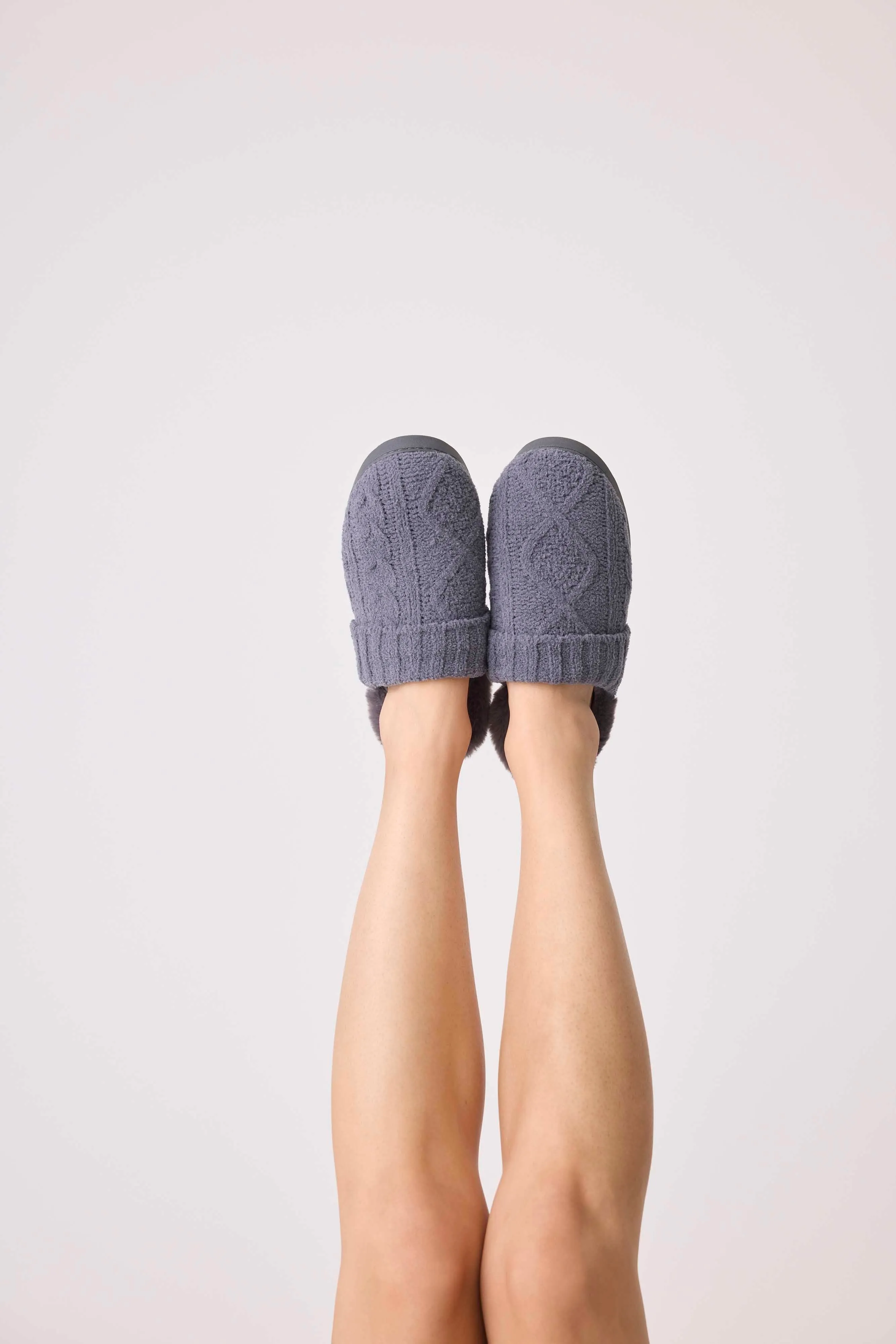 Chenille Cozy Cable Slippers