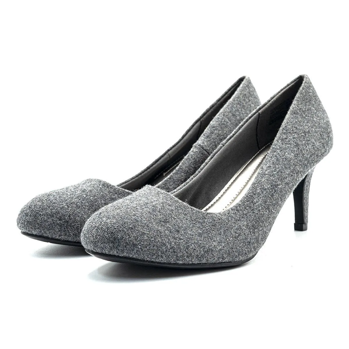 Comfort Plus By Predictions Pump High-Heel Shoes Fabric Grey Colour For Women