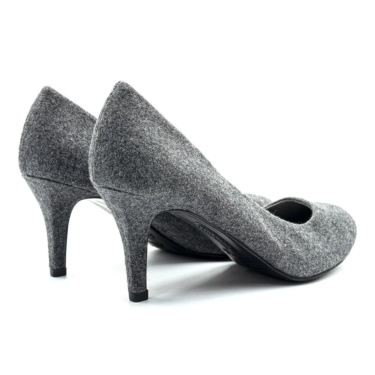 Comfort Plus By Predictions Pump High-Heel Shoes Fabric Grey Colour For Women