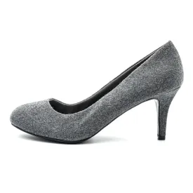 Comfort Plus By Predictions Pump High-Heel Shoes Fabric Grey Colour For Women