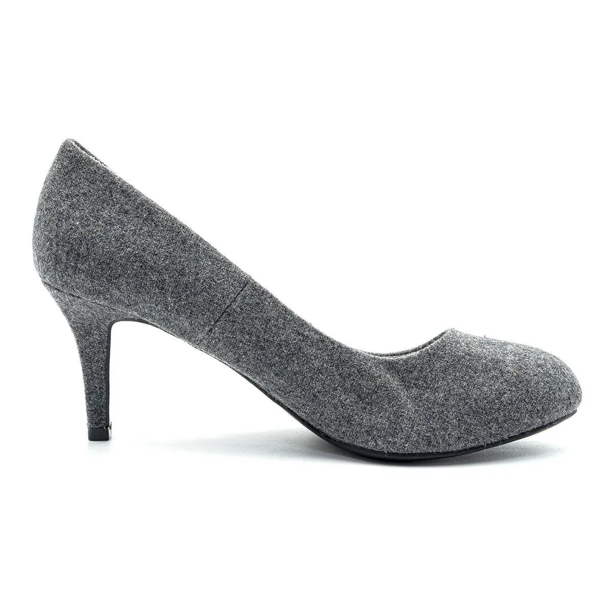 Comfort Plus By Predictions Pump High-Heel Shoes Fabric Grey Colour For Women