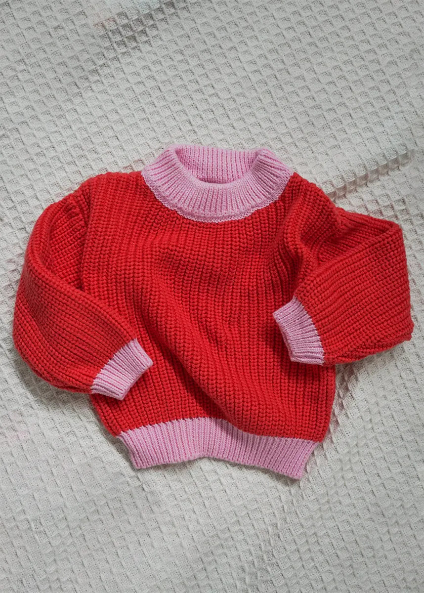 Cosy Knit Sweater - Watermelon