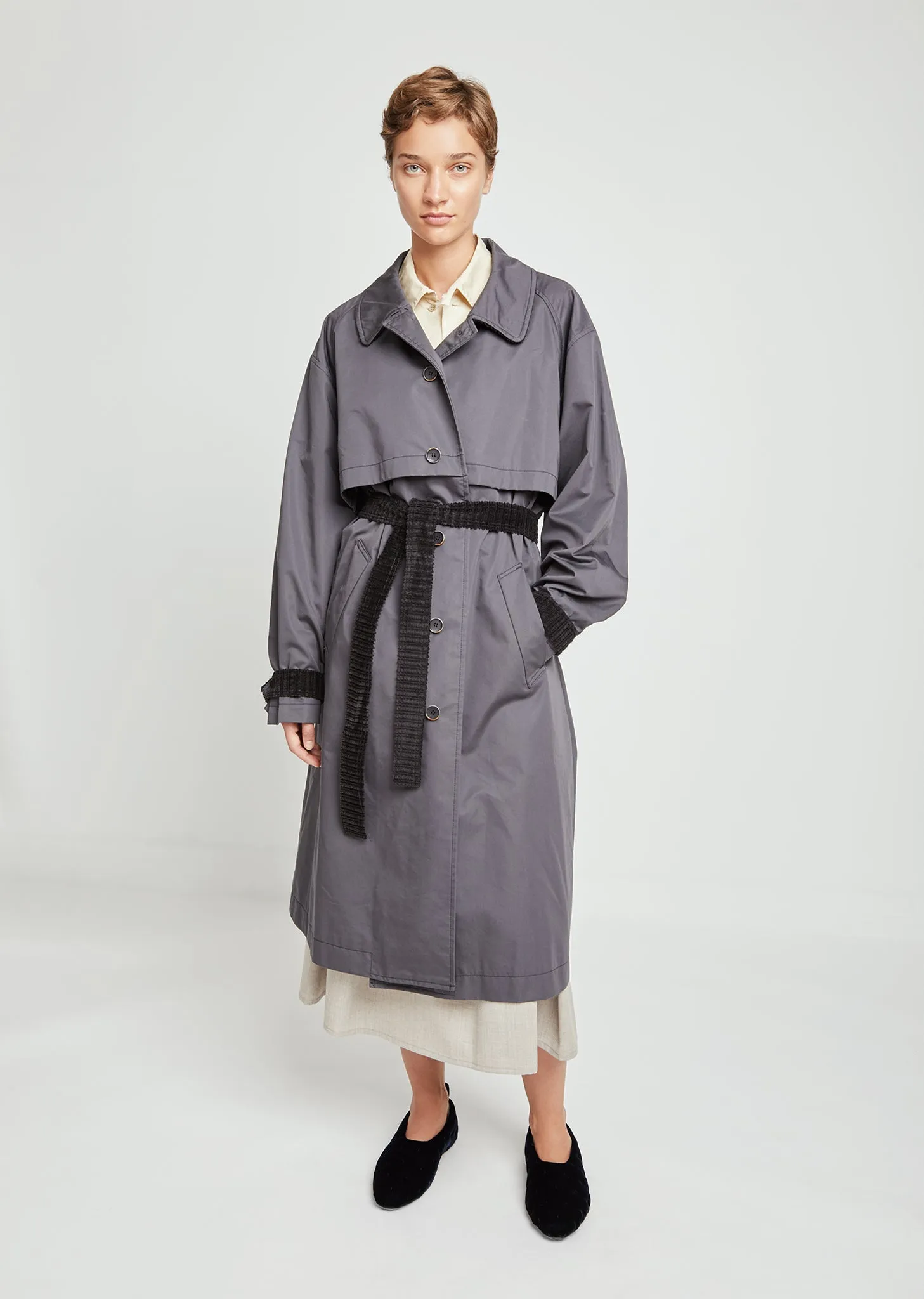 Cotton Blend Trench Coat