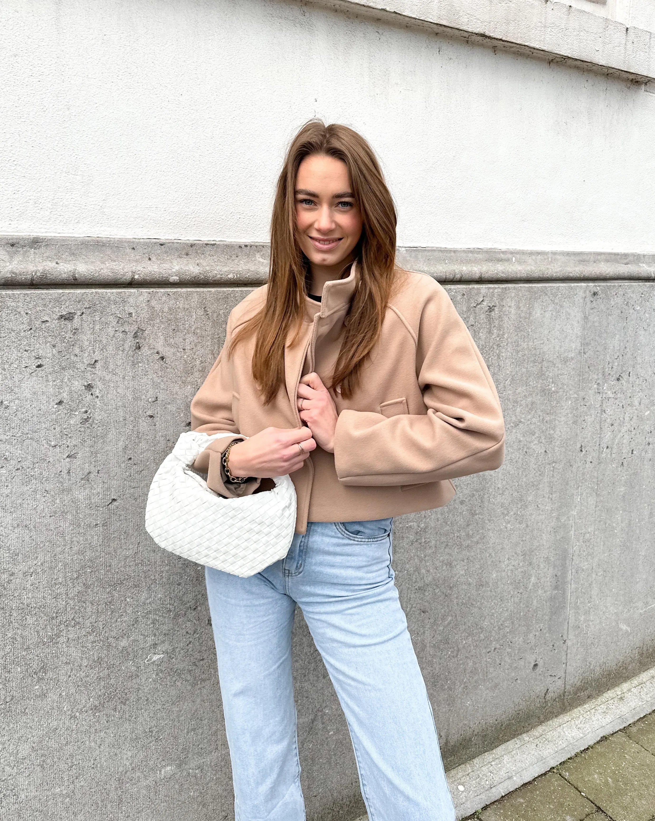 Cropped Trench Coat Taupe