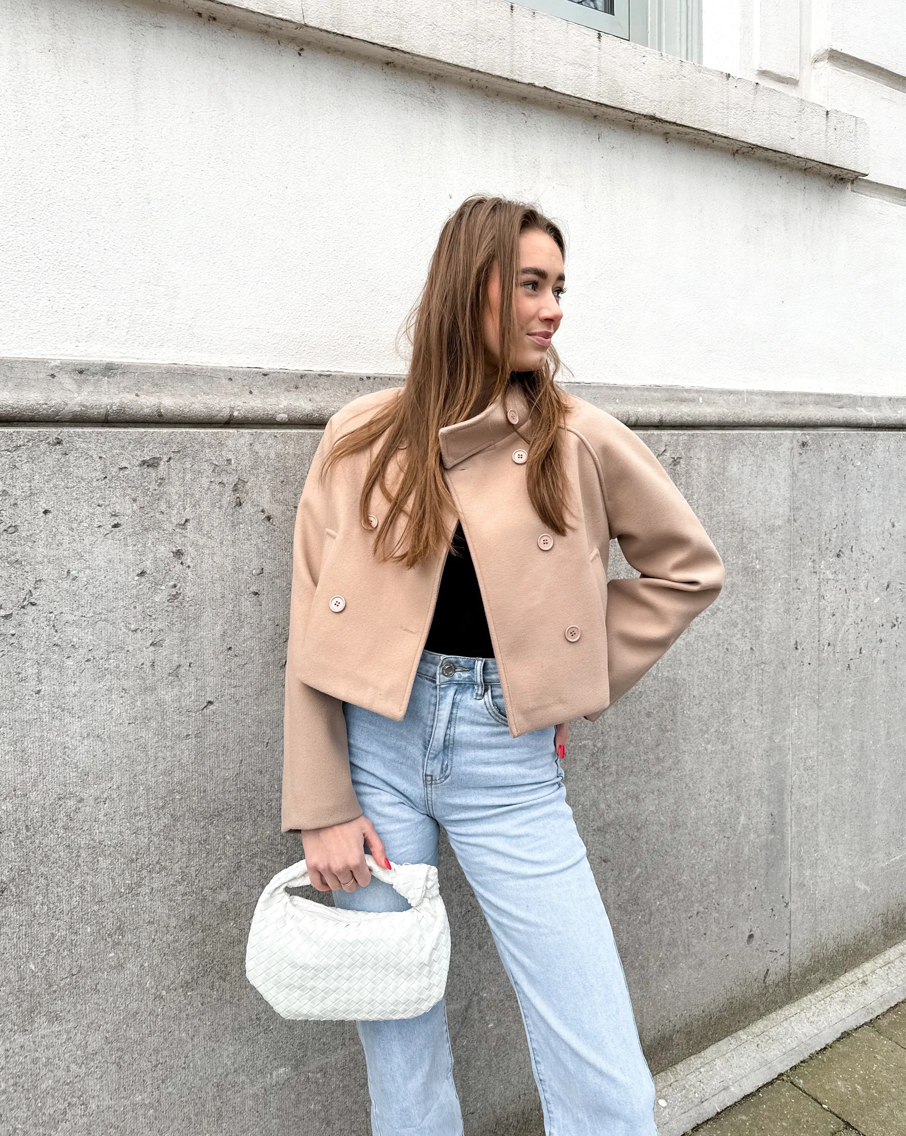 Cropped Trench Coat Taupe