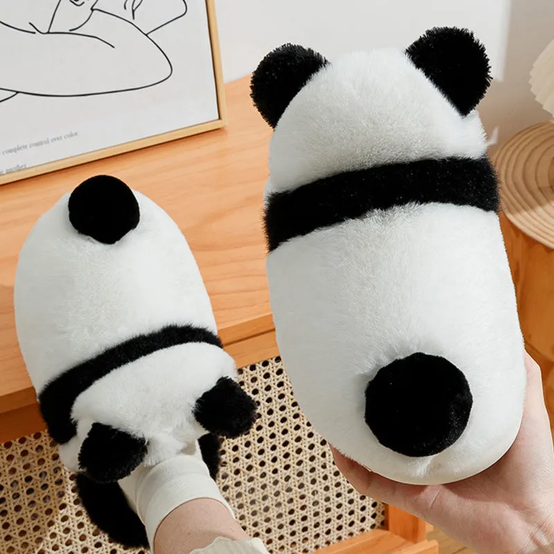 Cute Panda Plush Indoor Warm Slippers