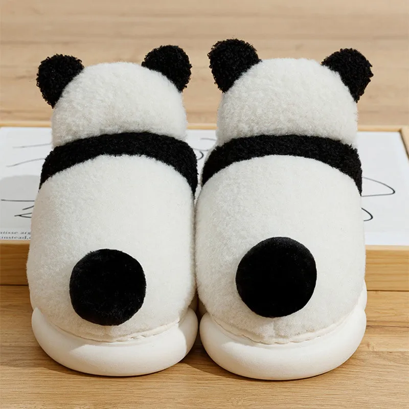 Cute Panda Plush Indoor Warm Slippers